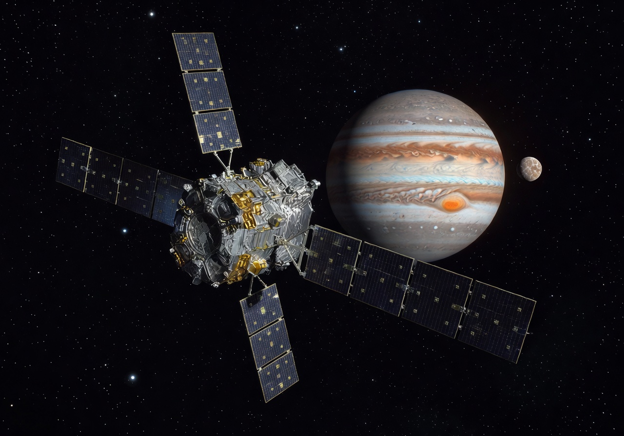 JUICE spacecraft on its journey to explore Jupiter's icy moons