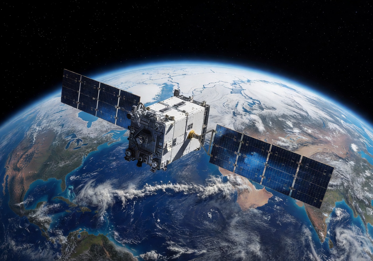 Sentinel satellite observing Earth environment and climate